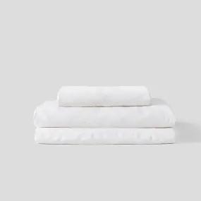 100% Linen Sheet Set White