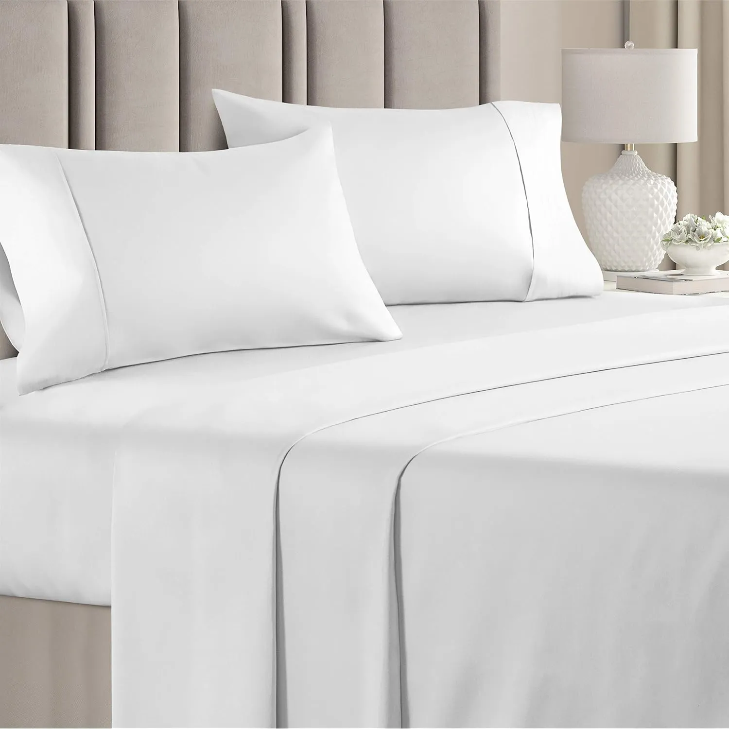 1000 Thread Count Sheets Queen Size - Deep Pocket Cotton High Thread Count Bed