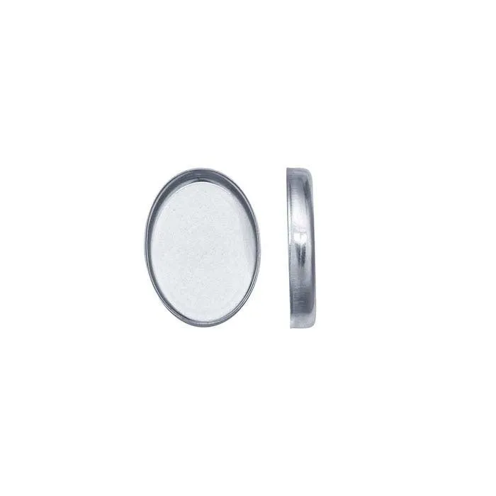 10x12mm Sterling Silver Bezel Oval 2 pack