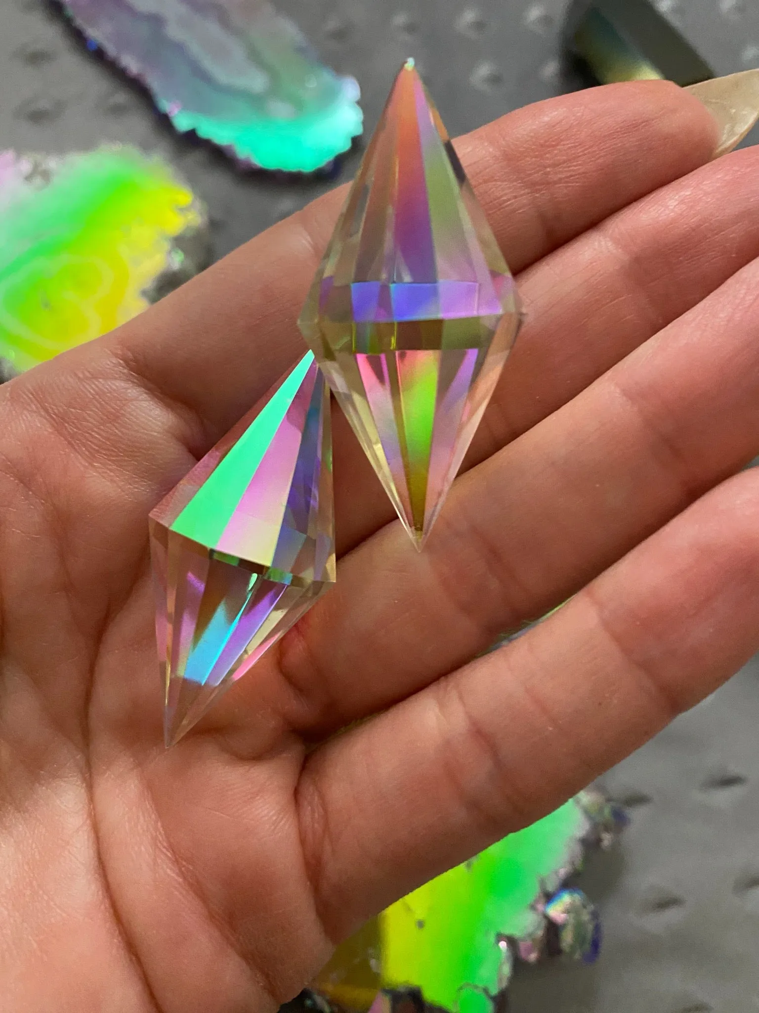 12 Sided (B- grade nicks on tip) Mini Vogel Angel Aura Quartz Wand