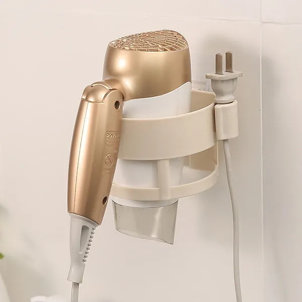 1444 Self Adhesive Hair Dryer Holder Bathroom Wall Storage Shelf Organizer Stand