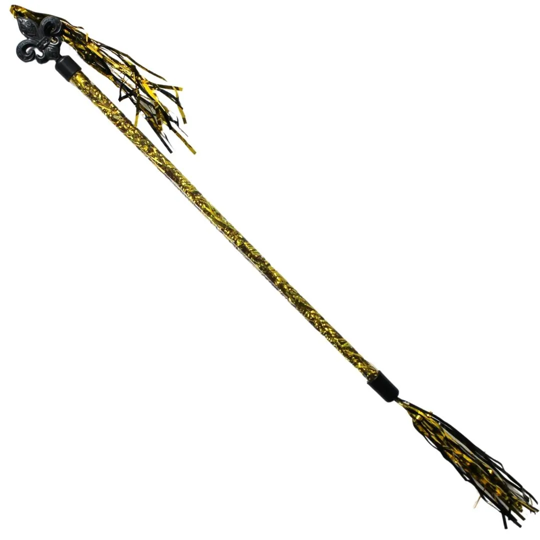 19.5" Fleur De Lis Black and Gold Baton (Pack of 6)