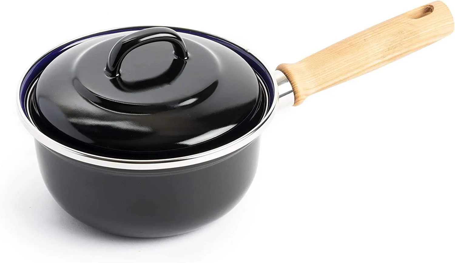 2 Pack Ceramic Non-Stick Enamelled Saucepan with Lid