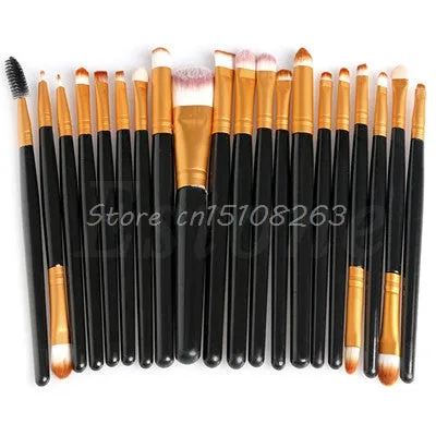 20Pcs Cosmetic Brushes Pro Powder Foundation Eyeshadow Eyeliner Lip Makeup Set Makeup Eyeshadow Foundation Concealer Brushes