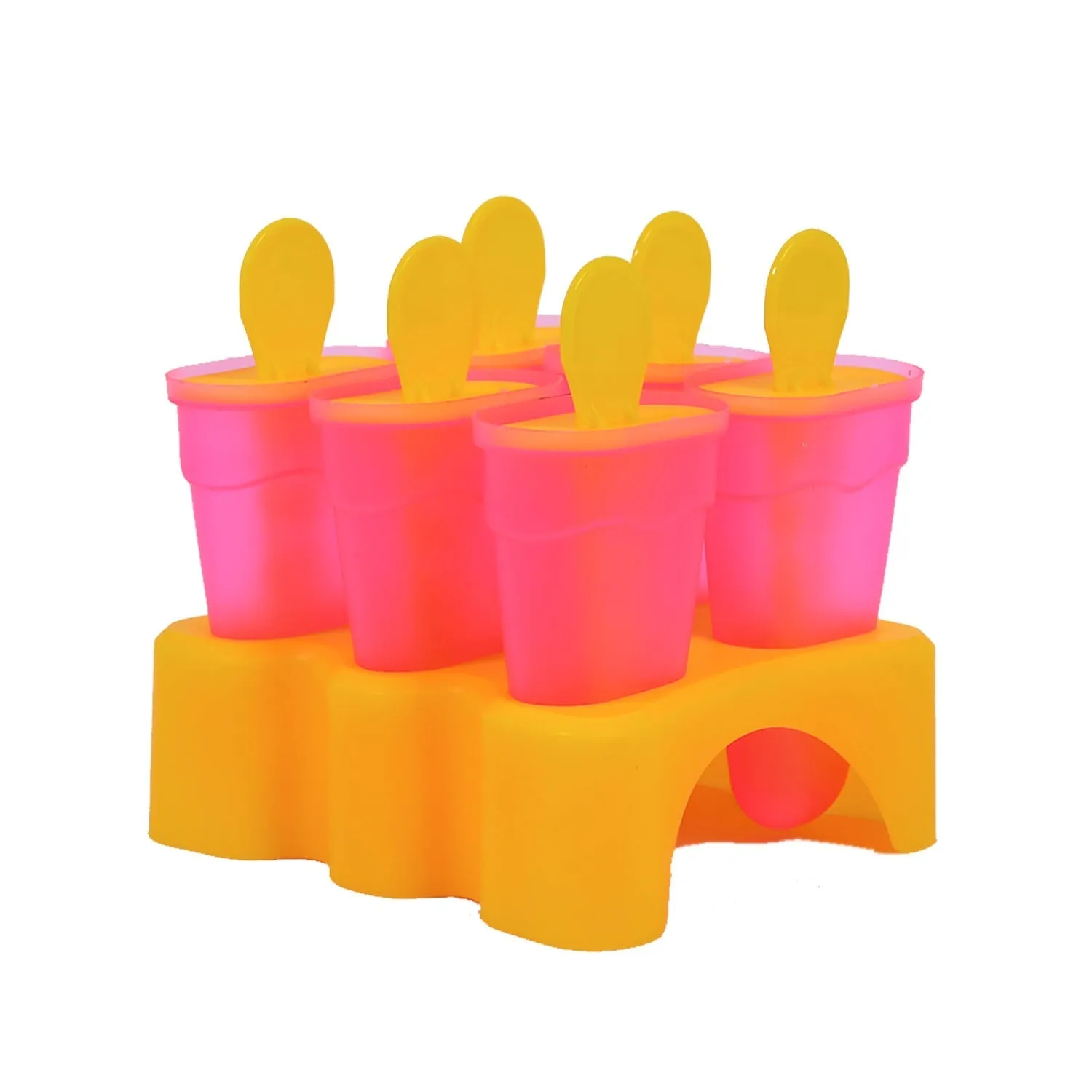 2261 Kulfi Maker Moulds Set Plastic Homemade Kulfi Mould 6pcs Set For Freezer Use