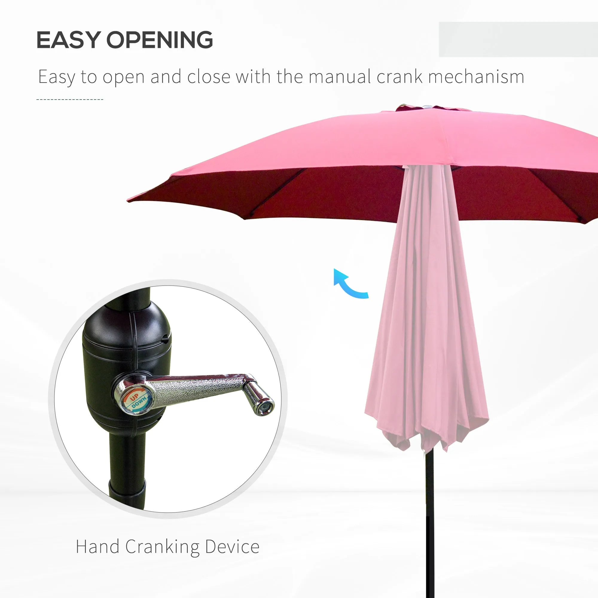 Φ2.6M Umbrella Parasol-Red