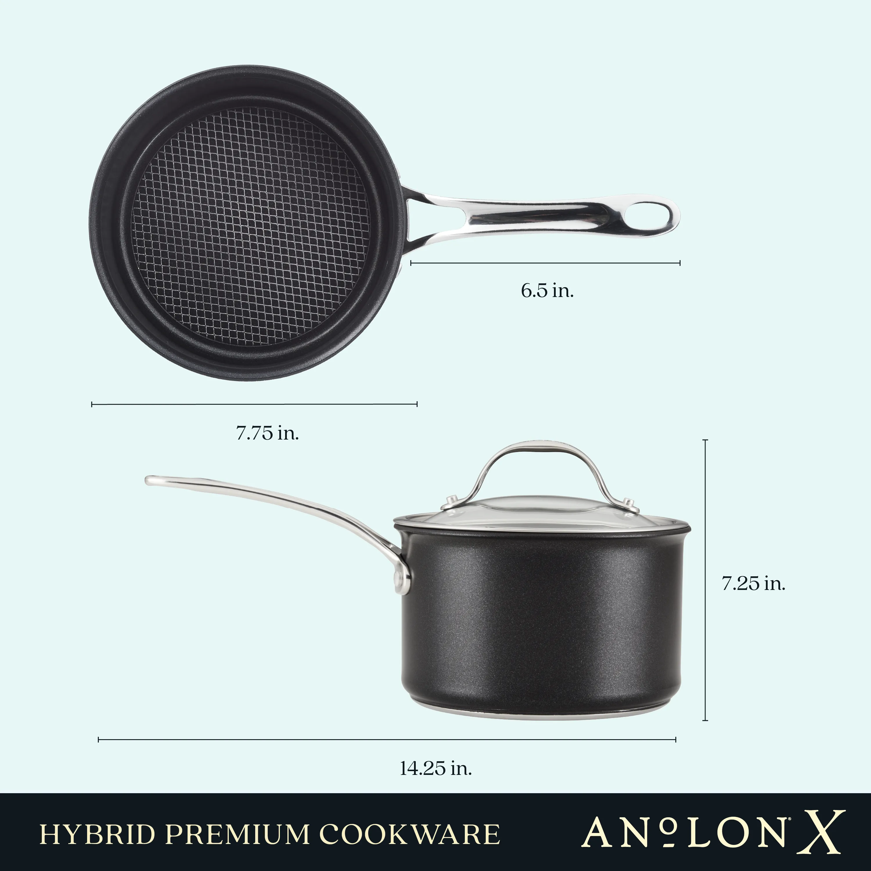 3-Quart Hybrid Nonstick Saucepan With Lid