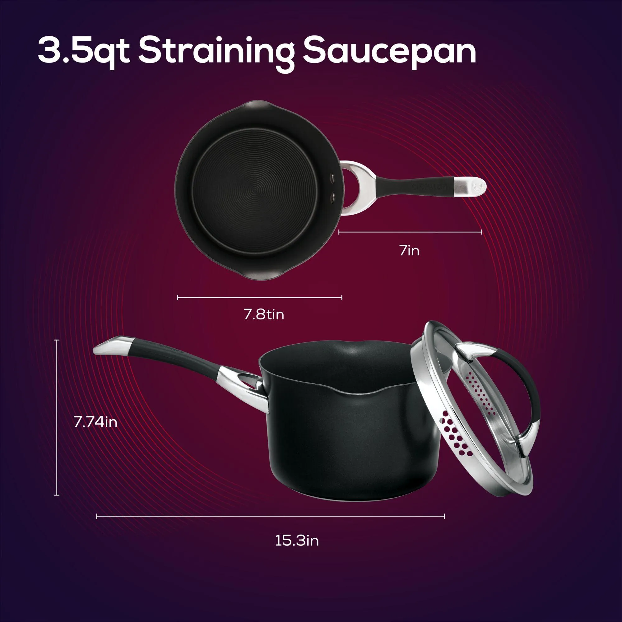 3.5-Quart Nonstick Straining Saucepan