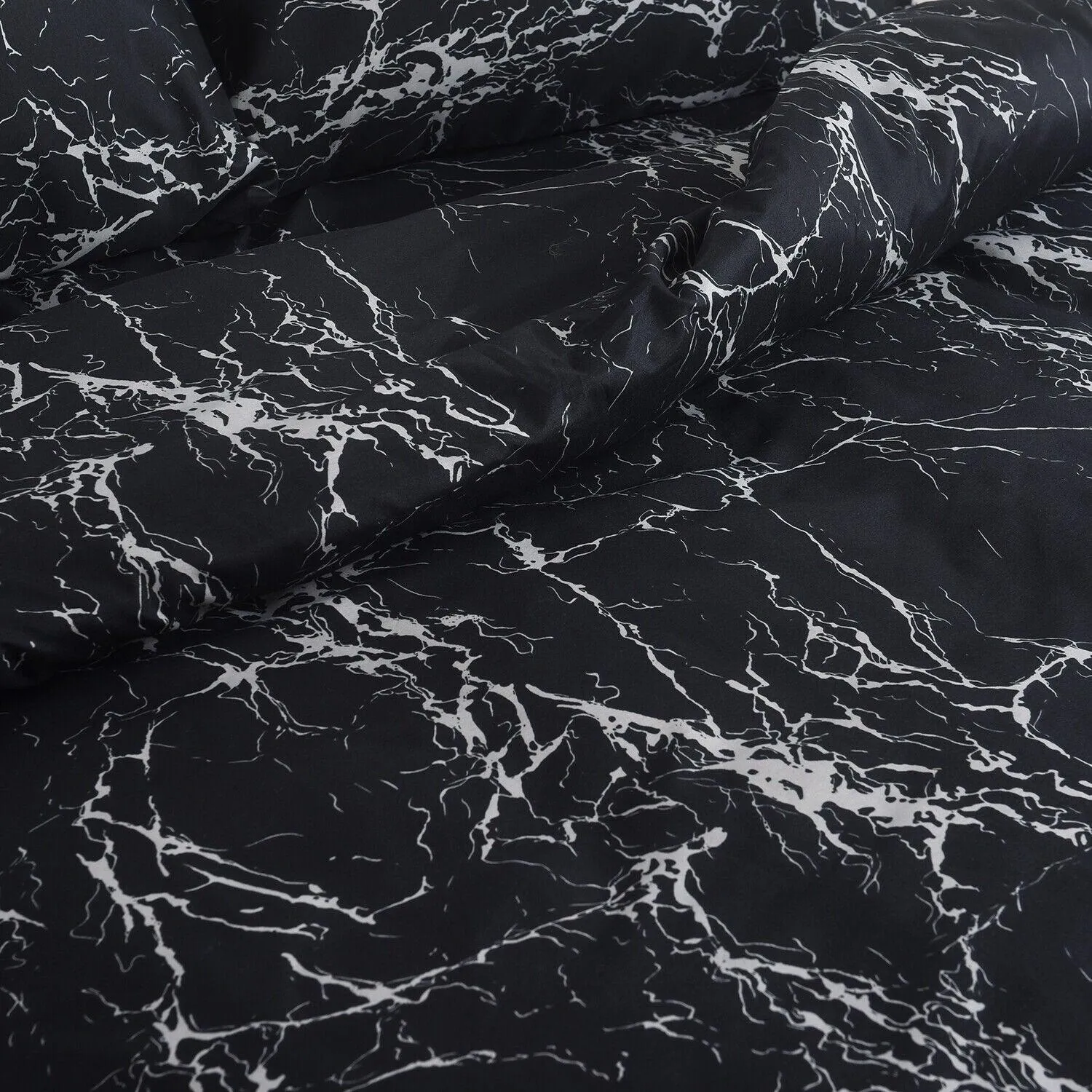 4 Piece Bedding Set  - Obsidian Marble Luxe Duvet Set