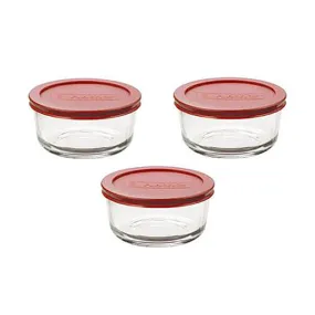 6-Piece Round Glass Food Storage Container Set 91554L20