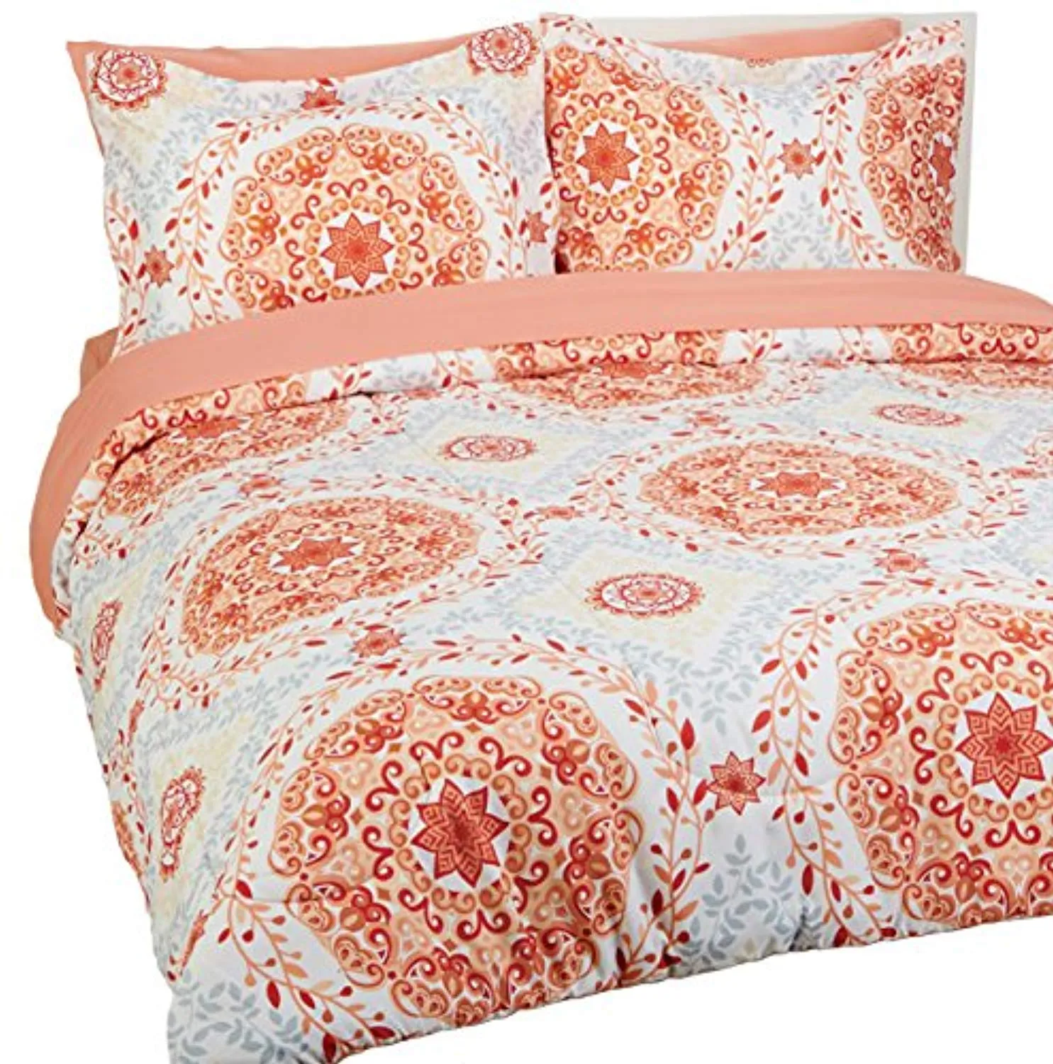 7-Piece Bed-In-A-Bag - Full/Queen, Coral Medallion