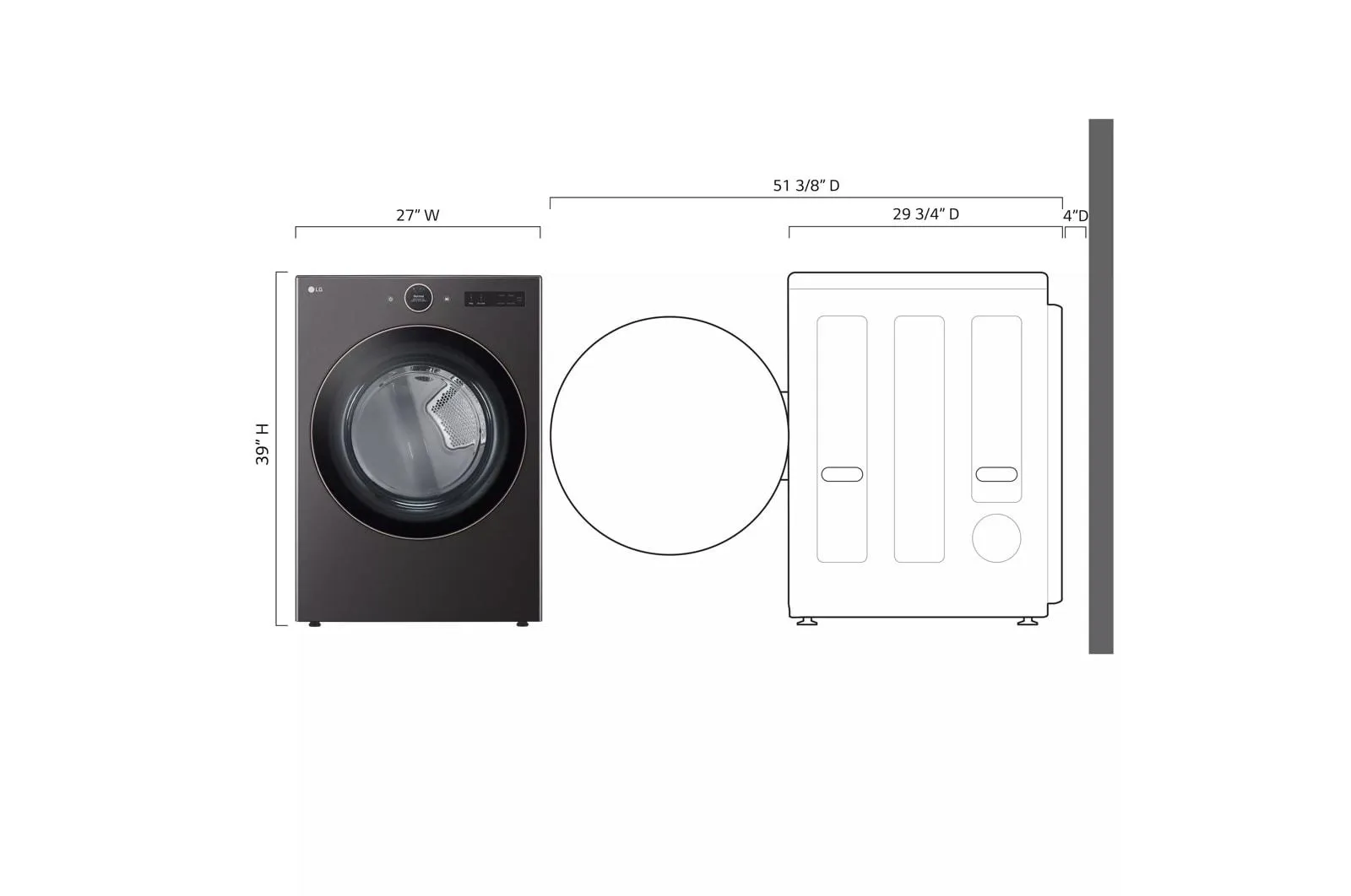 7.4 cu. ft. Smart Front Load Gas Dryer with AI Sensor Dry & TurboSteam(TM) Technology - (DLGX6501B)