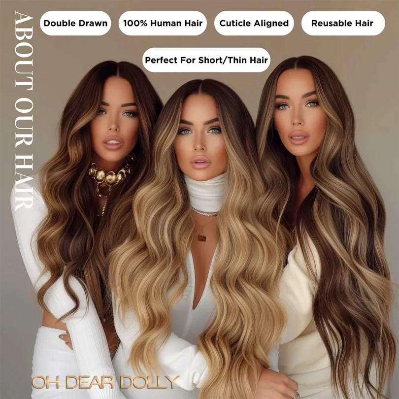 #8/60 Sydney Highlighted｜Luxury Russian Remy Human Hair, Double Drawn, Tape Extensions (Copy)