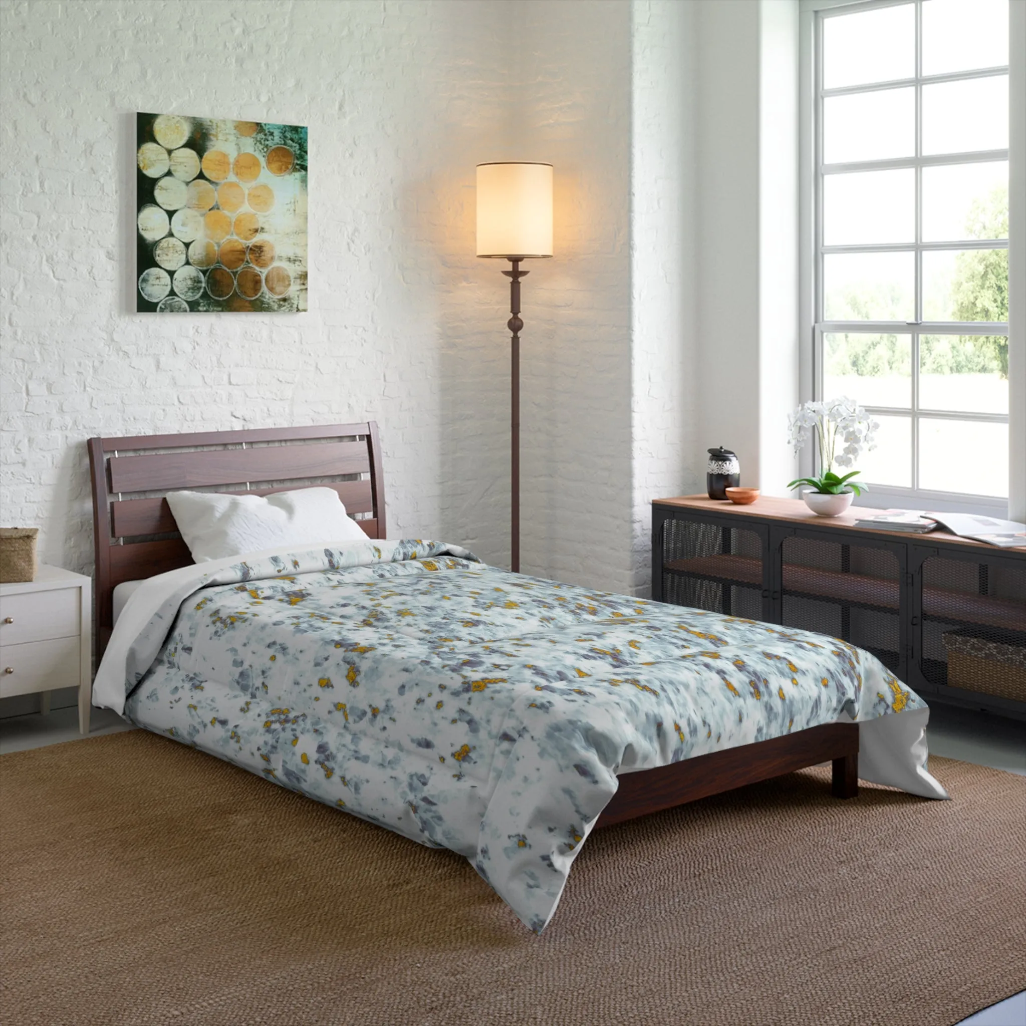 Abstract Bedding Comforter | Blue Beige