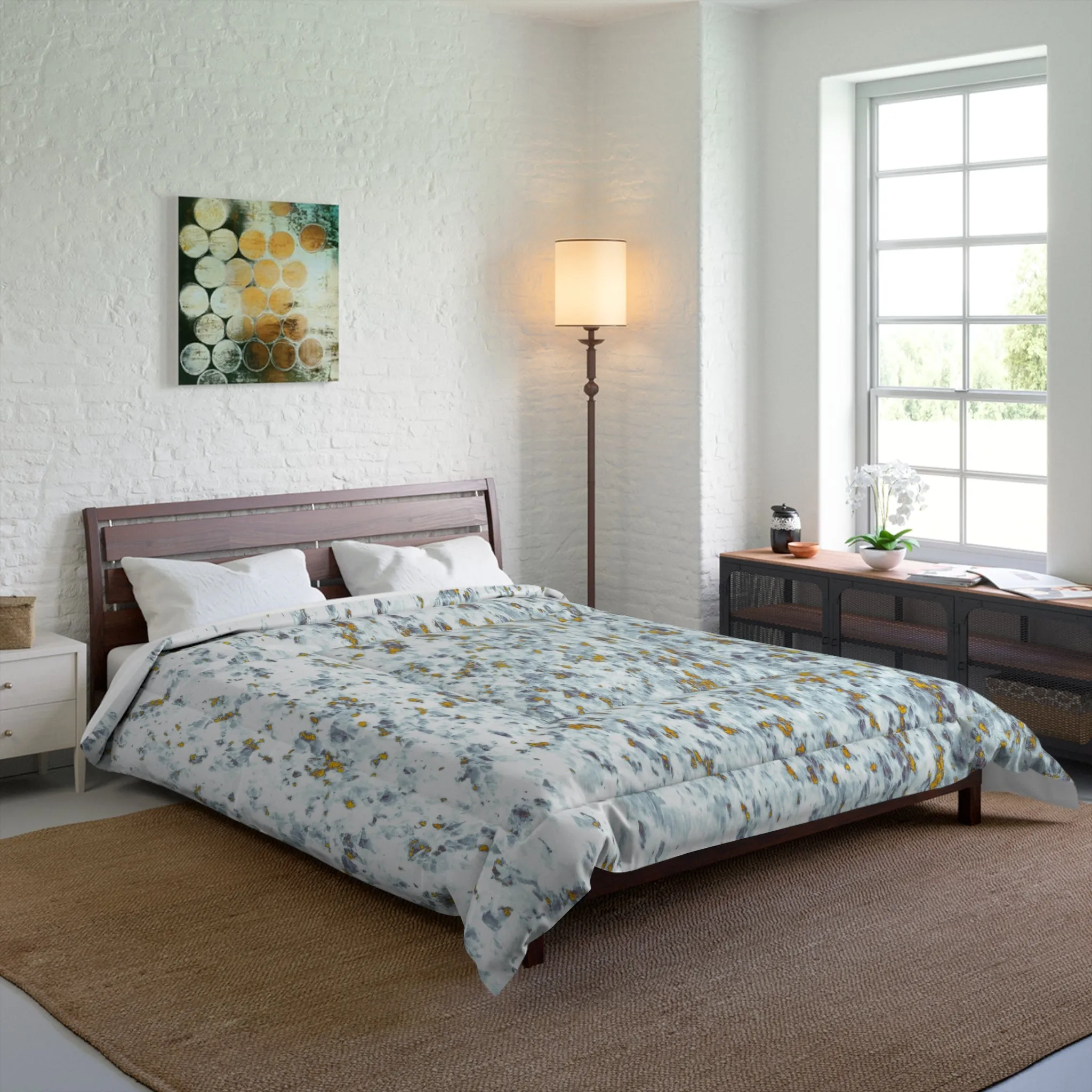 Abstract Bedding Comforter | Blue Beige