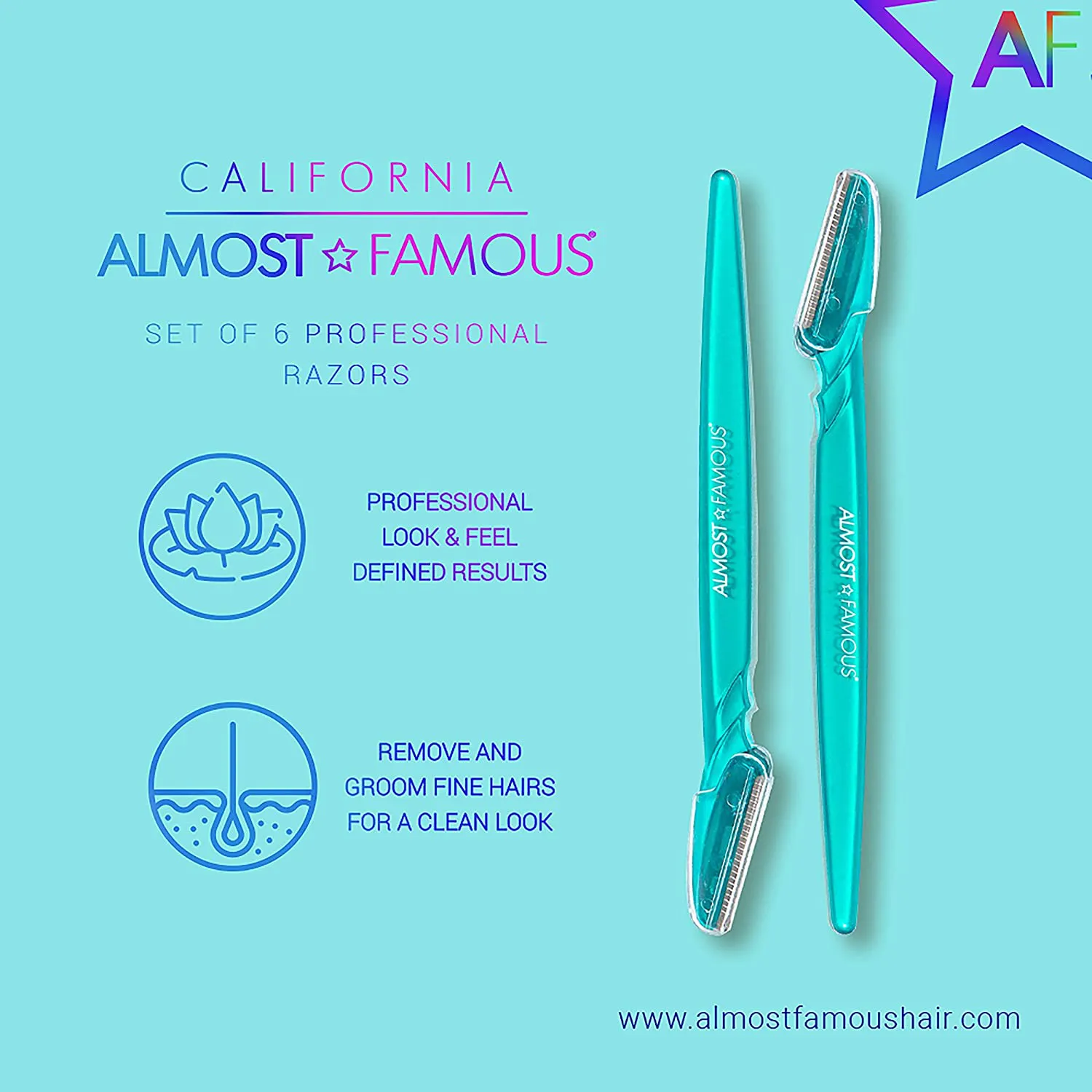 Almost Famous Women'S Face Exfoliator Beauty Razors for Face Hair Removal, Razor Trimmer for Eyebrow, Face, and Neck, Beauty Groomers - Green