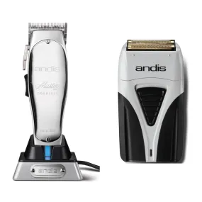 Andis 2pc Cordless Combo – Cordless Master, Cordless Foil Shaver Plus