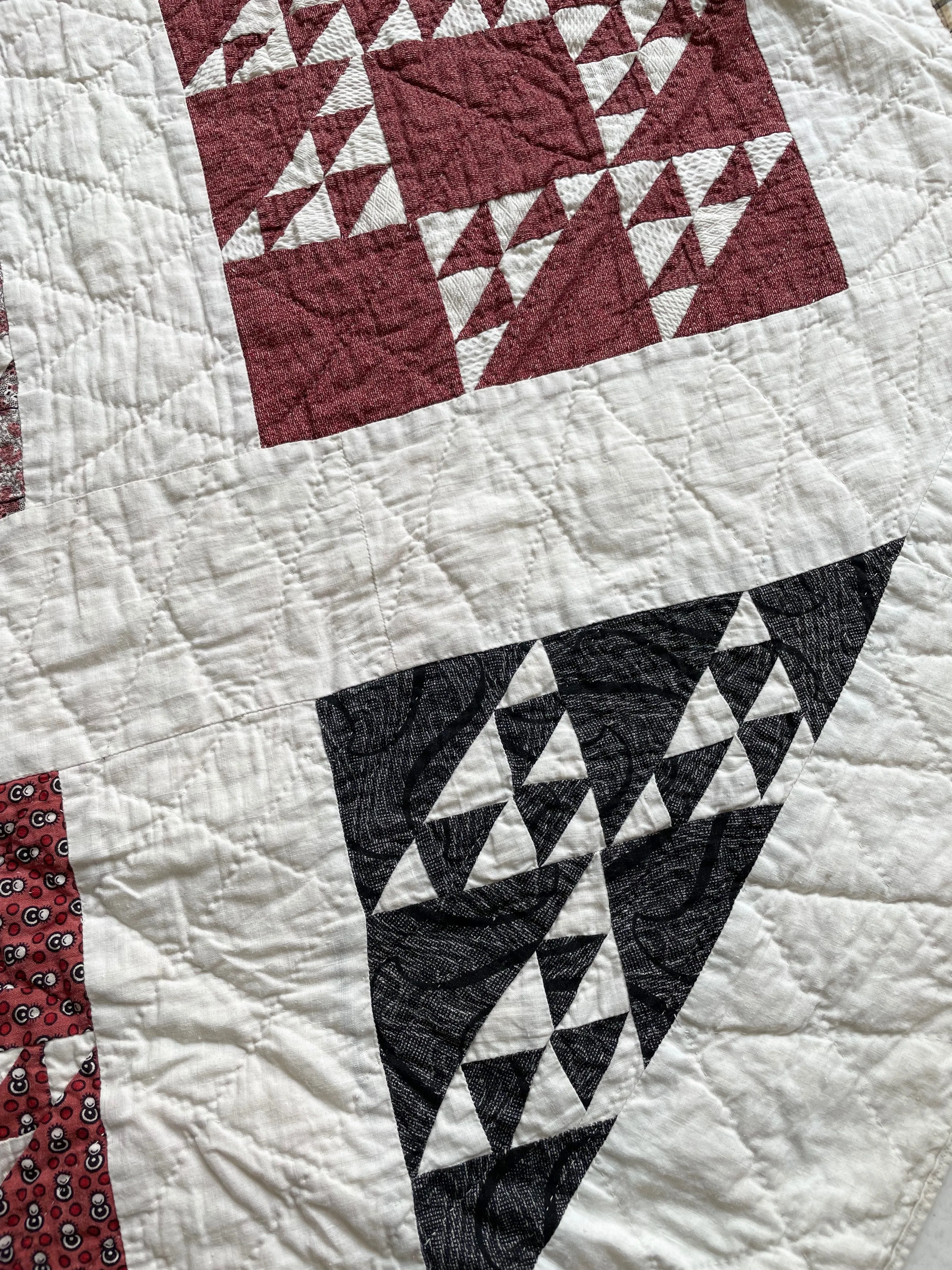 Antique 1870s-1890s Double Cross Quilt