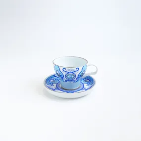 Arita Yaki(ware) Tea Coffee Mug Cup and Saucer Set - Blue