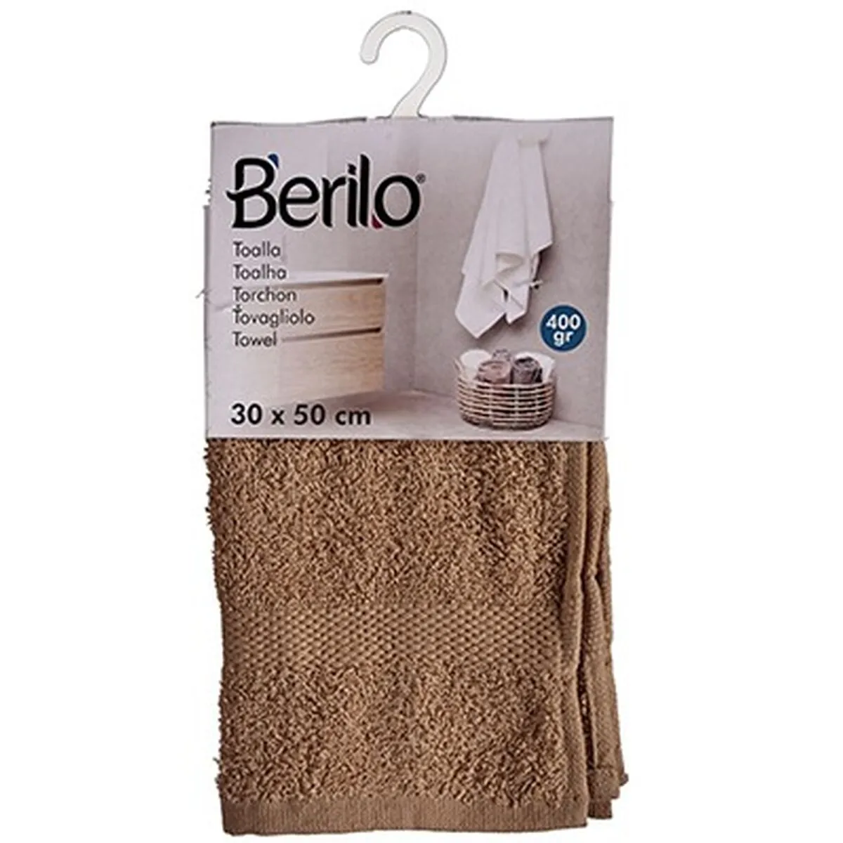 Bath towel Camel 30 x 50 cm (12 Units) * Toalla de baño Camel 30 x 50 cm (12 Unidades)