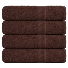 Bath Towels 4 pcs Brown 100x150 cm 360 gsm 100% Cotton