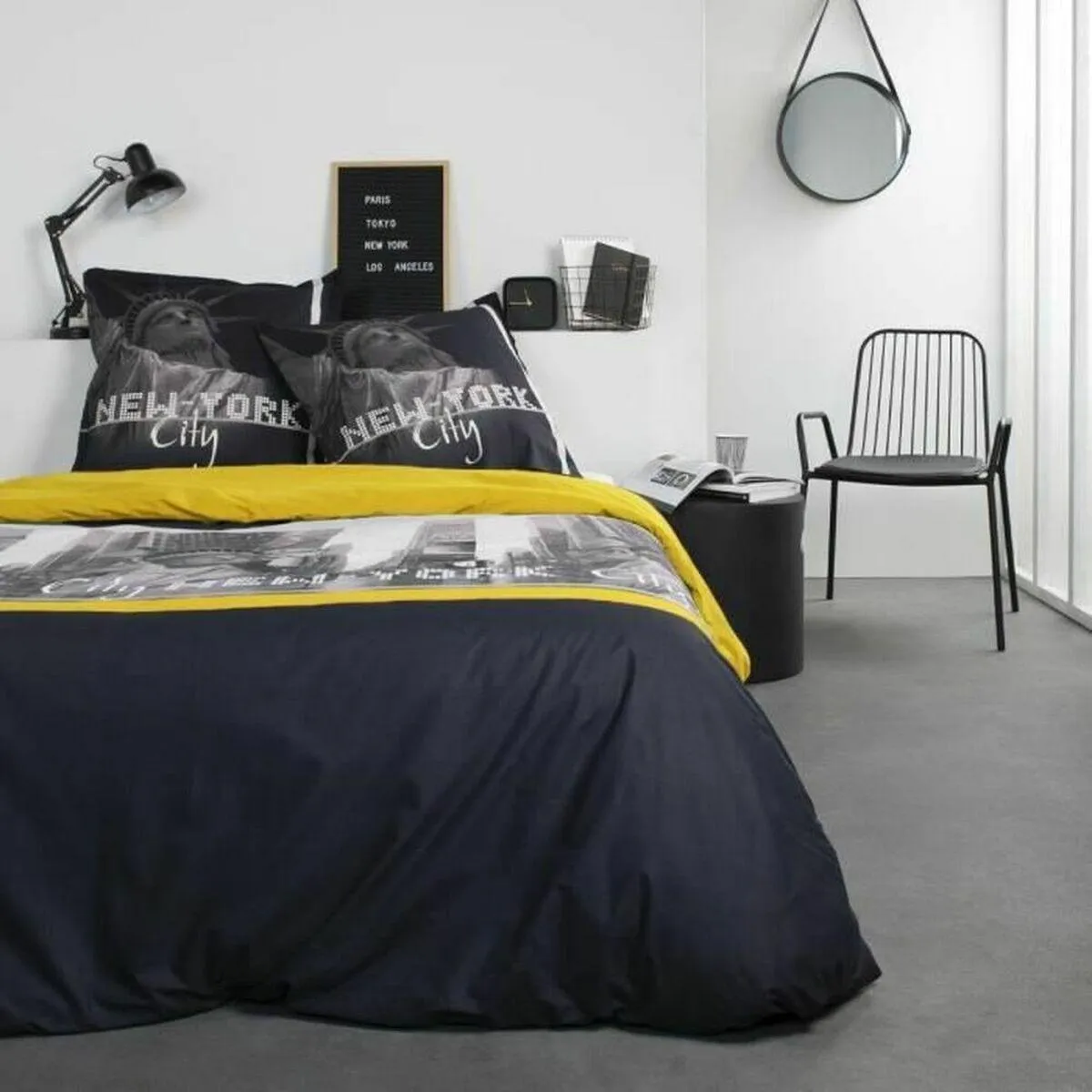 Bedding set TODAY Black Yellow 220 x 240 cm