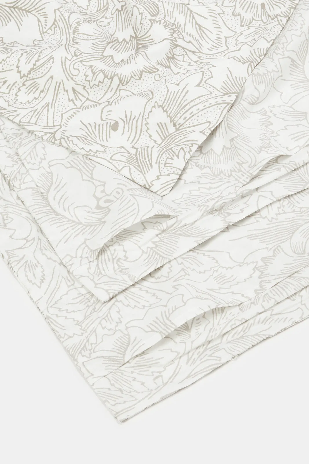 Beige Floral Printed Comforter 6 Piece Set (Double Size)