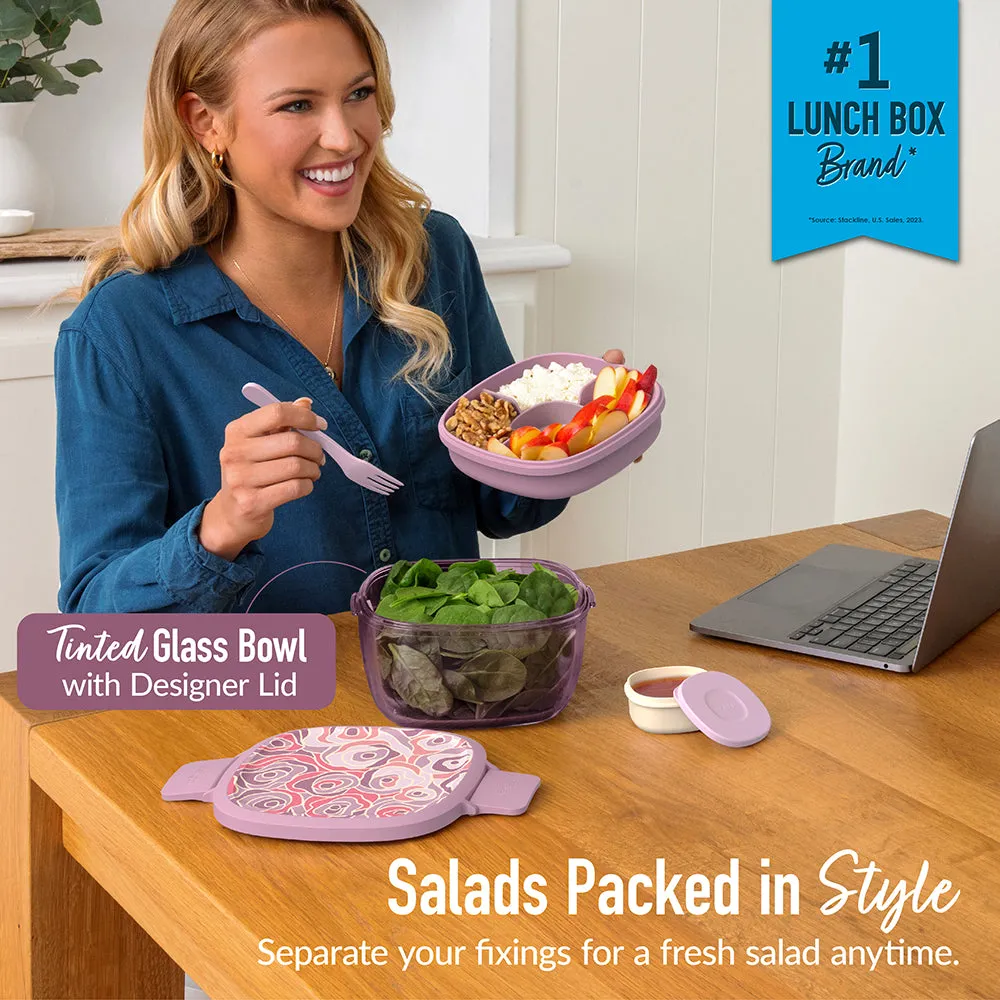 Bentgo Glass Prints All-in-One Salad Container