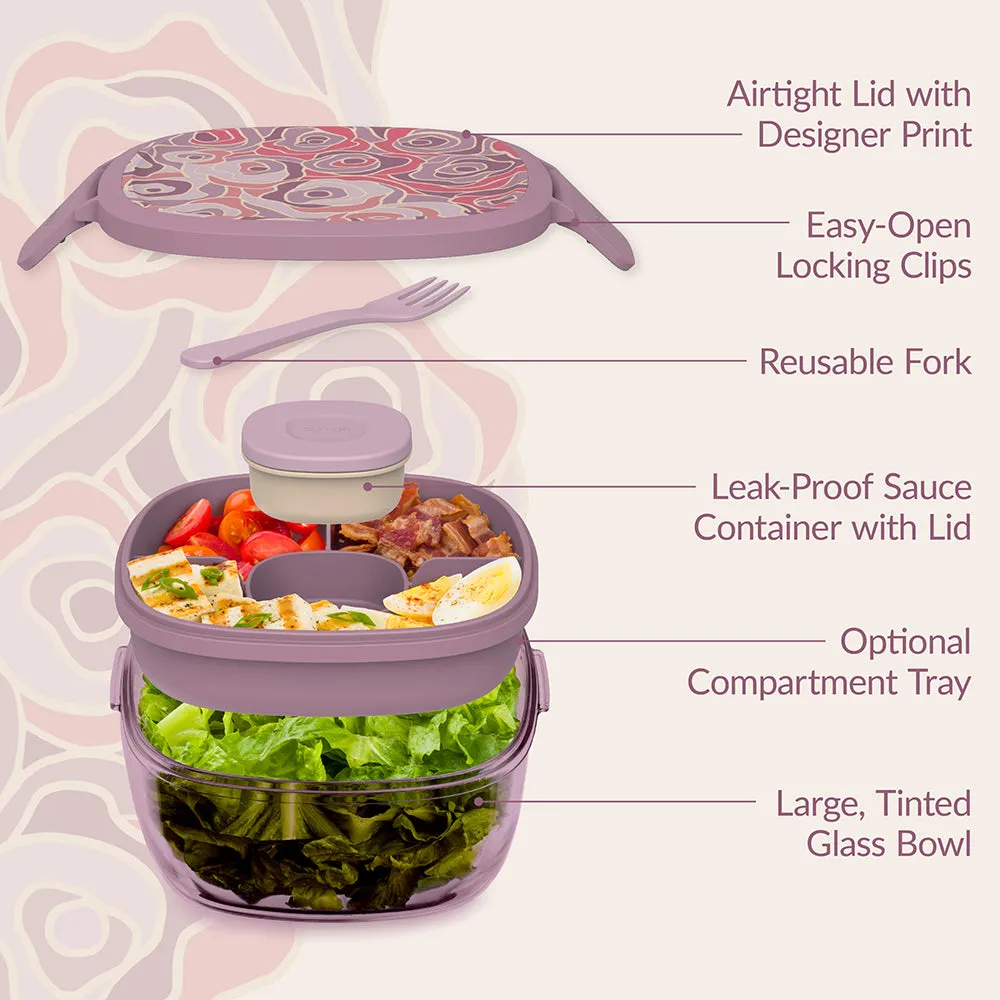 Bentgo Glass Prints All-in-One Salad Container