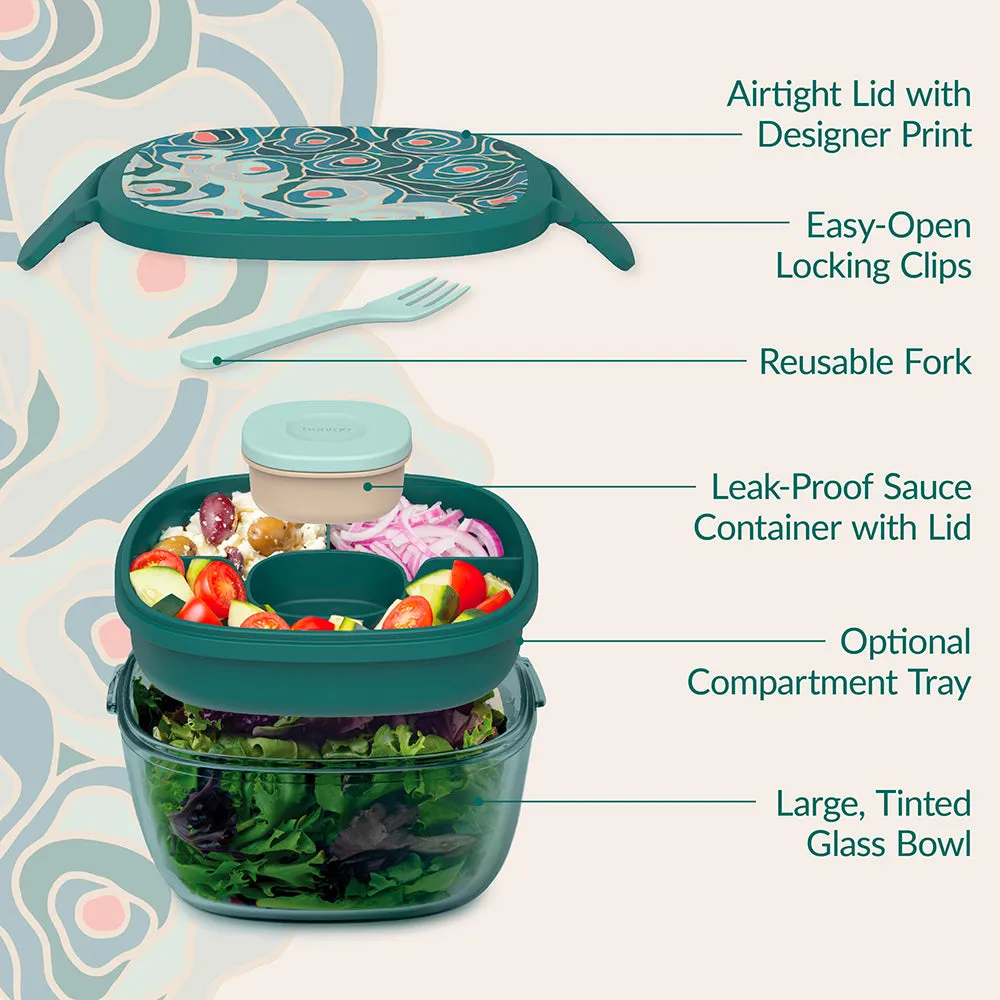 Bentgo Glass Prints All-in-One Salad Container