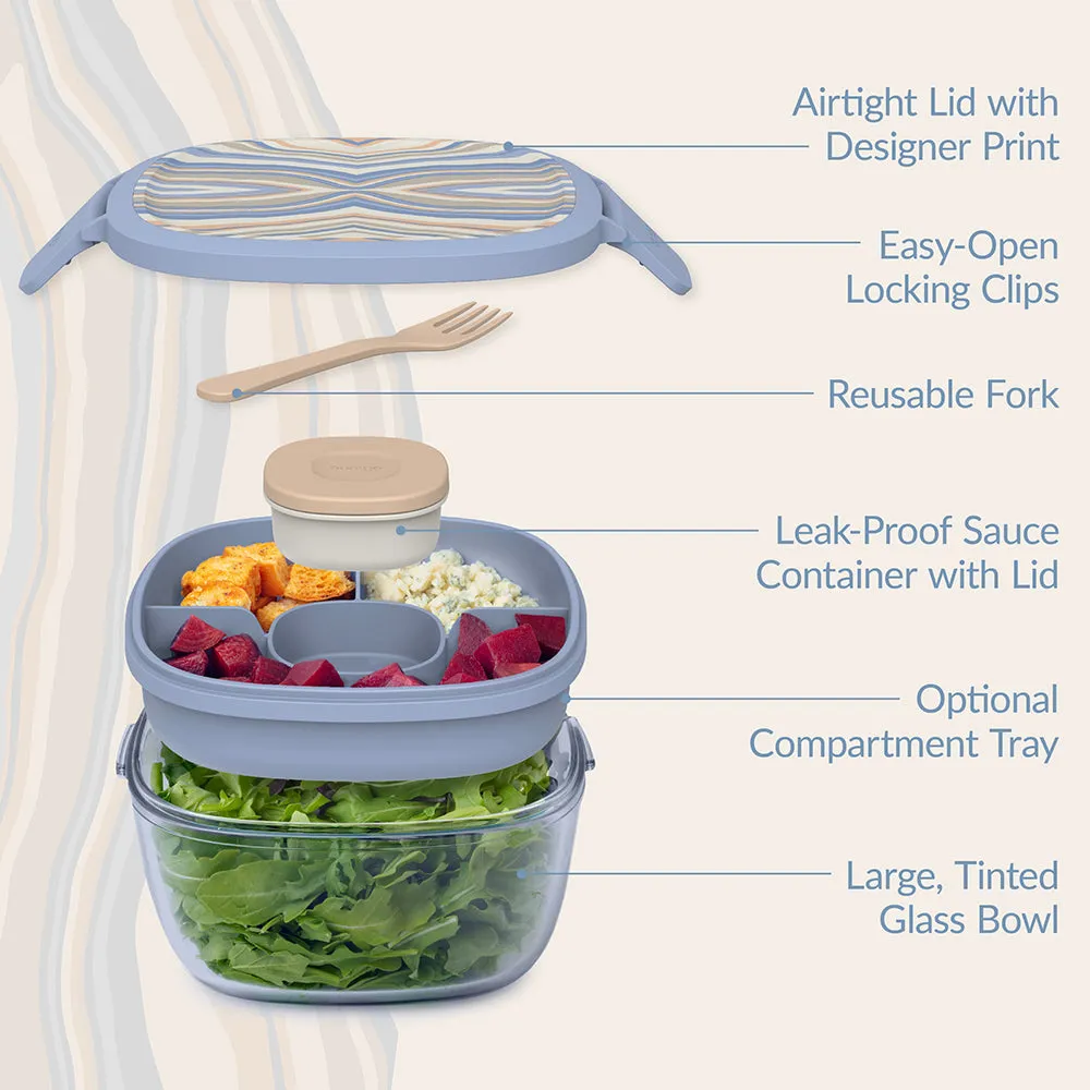 Bentgo Glass Prints All-in-One Salad Container