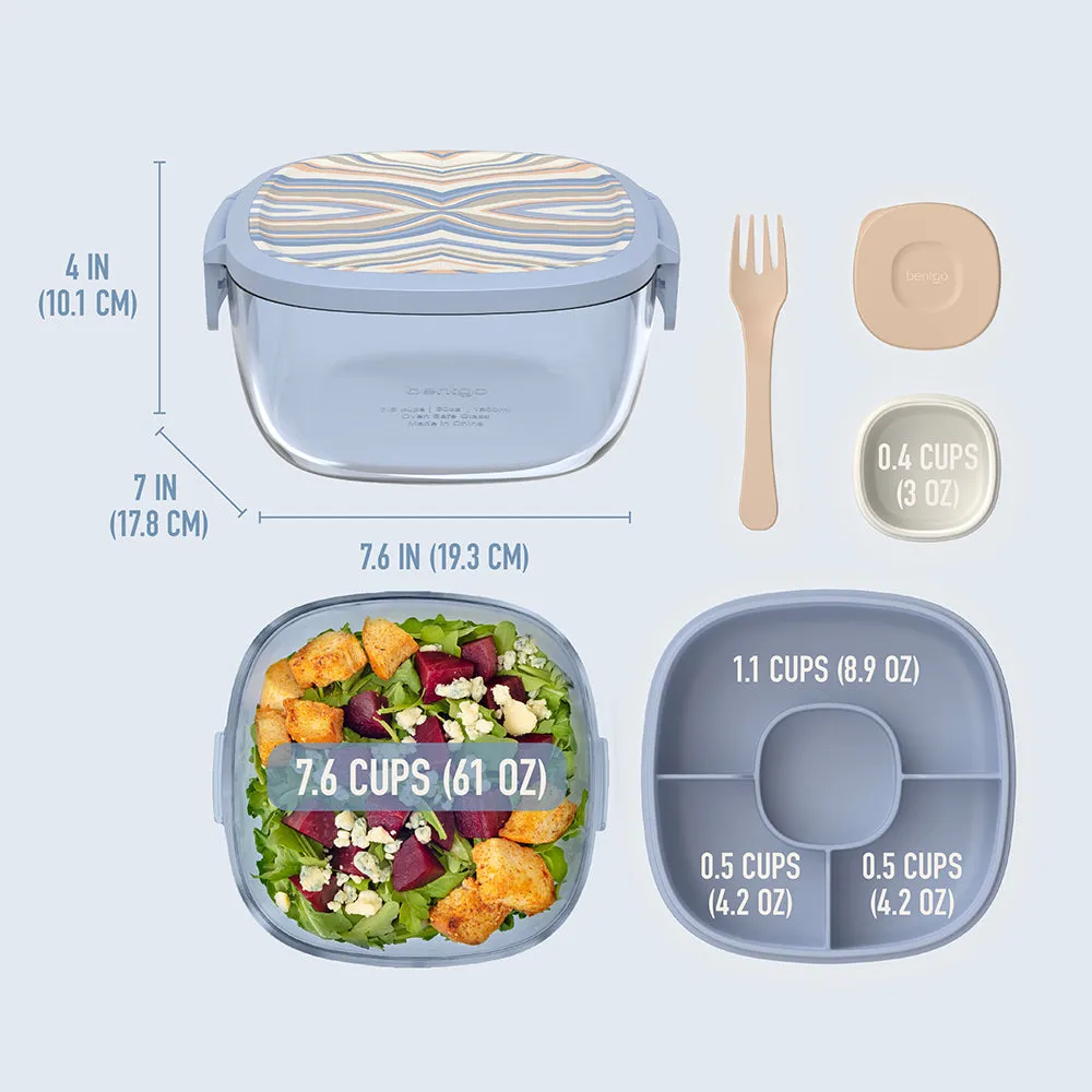 Bentgo Glass Prints All-in-One Salad Container