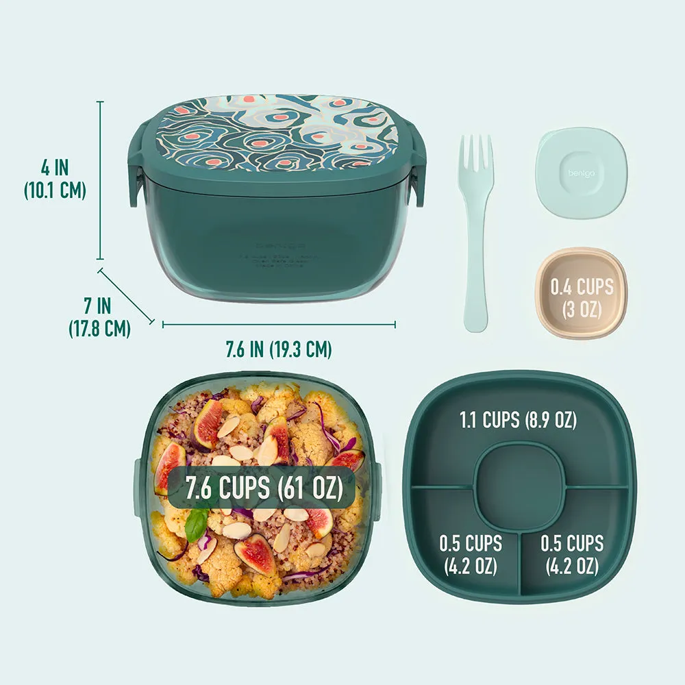 Bentgo Glass Prints All-in-One Salad Container