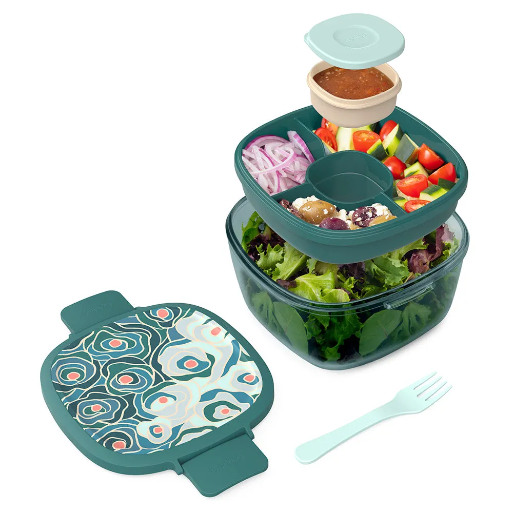 Bentgo Glass Prints All-in-One Salad Container