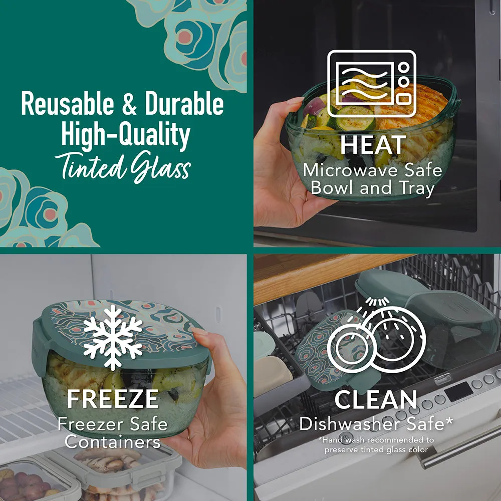 Bentgo Glass Prints All-in-One Salad Container