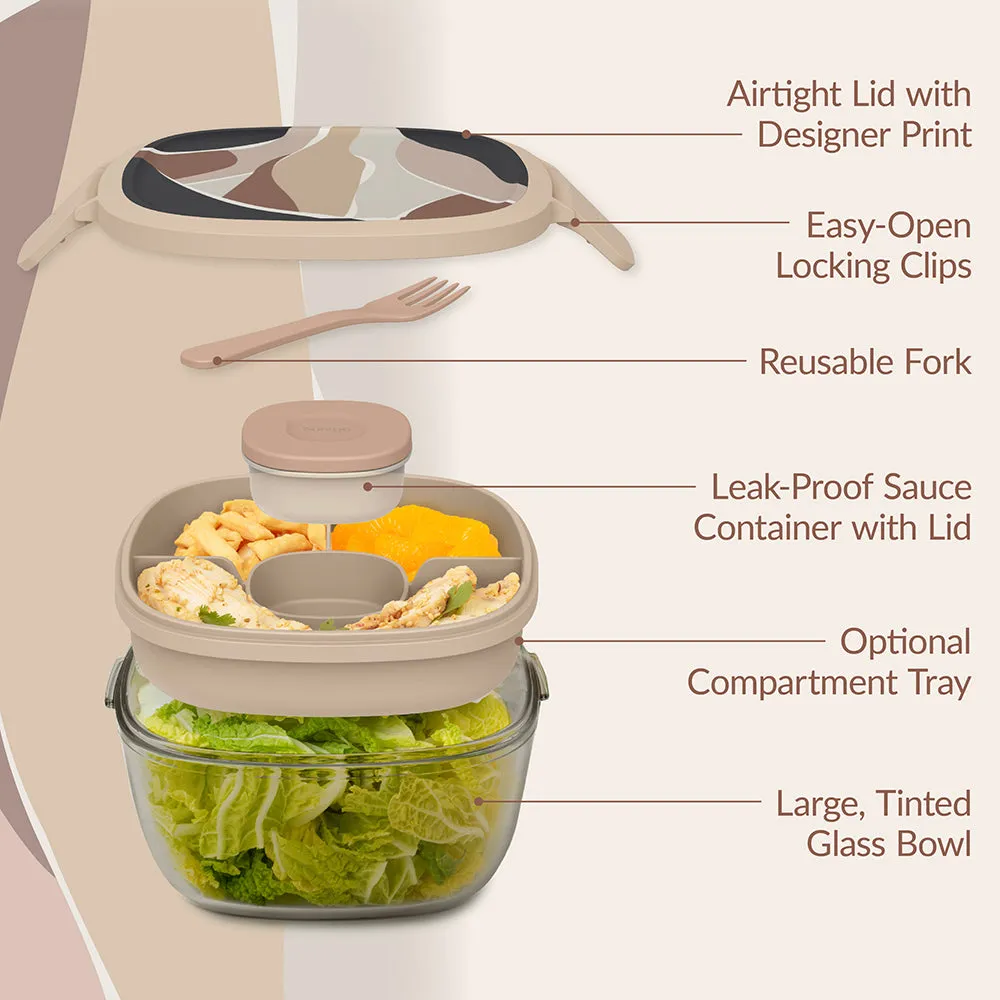 Bentgo Glass Prints All-in-One Salad Container