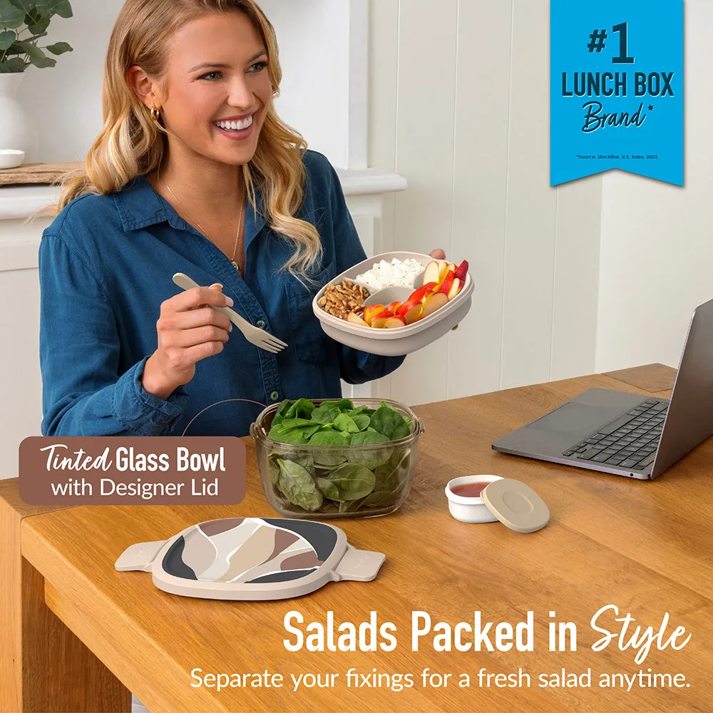 Bentgo Glass Prints All-in-One Salad Container