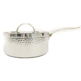 BergHOFF Vintage Tri-Ply 18/10 Stainless Steel 8" Saucepan 3qt. with Lid, Hammered