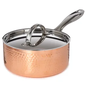 BergHOFF Vintage Tri-Ply Copper 7" Saucepan 2qt. with Lid, Hammered