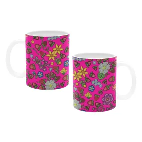 Berry Pop Blush White Mug(11OZ)