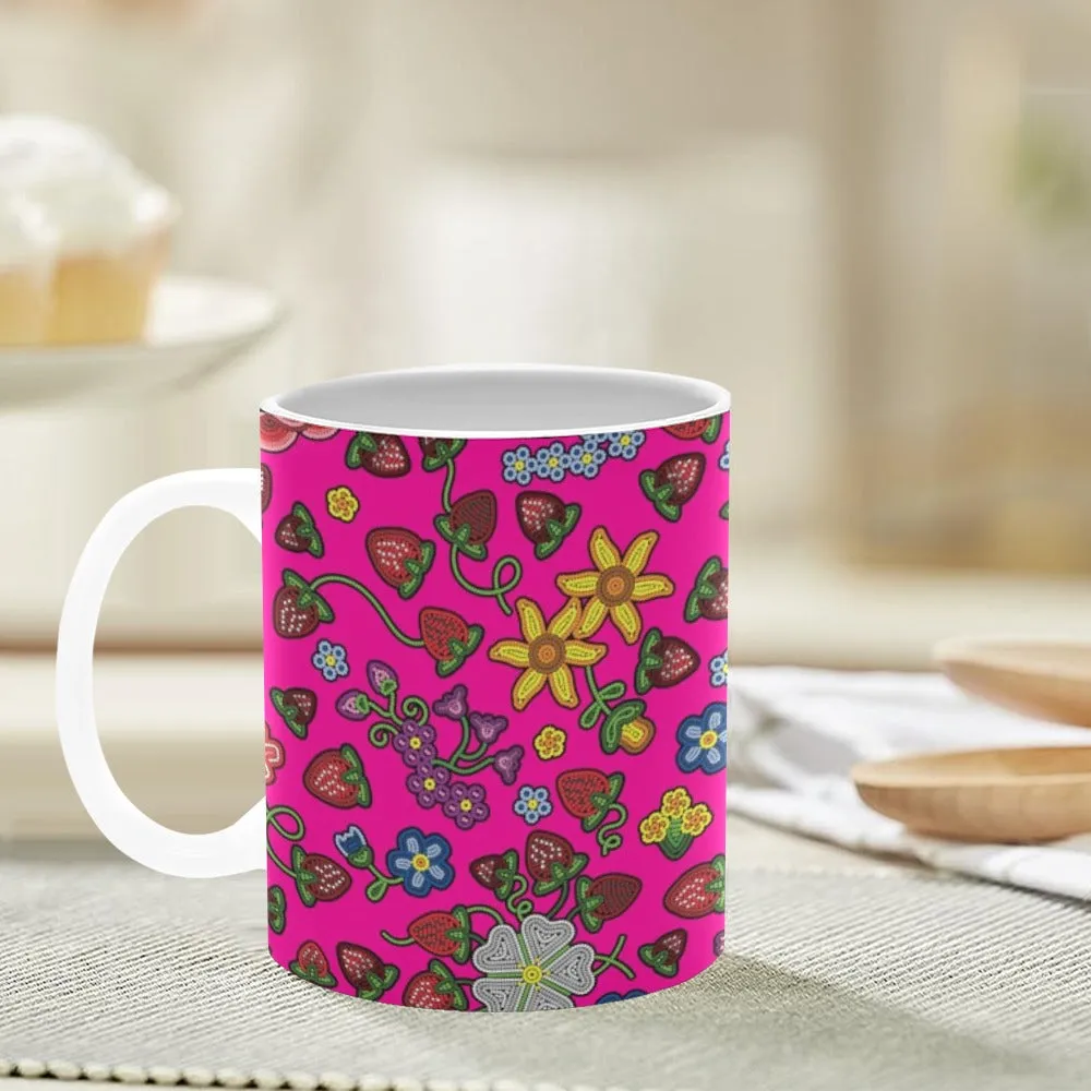 Berry Pop Blush White Mug(11OZ)