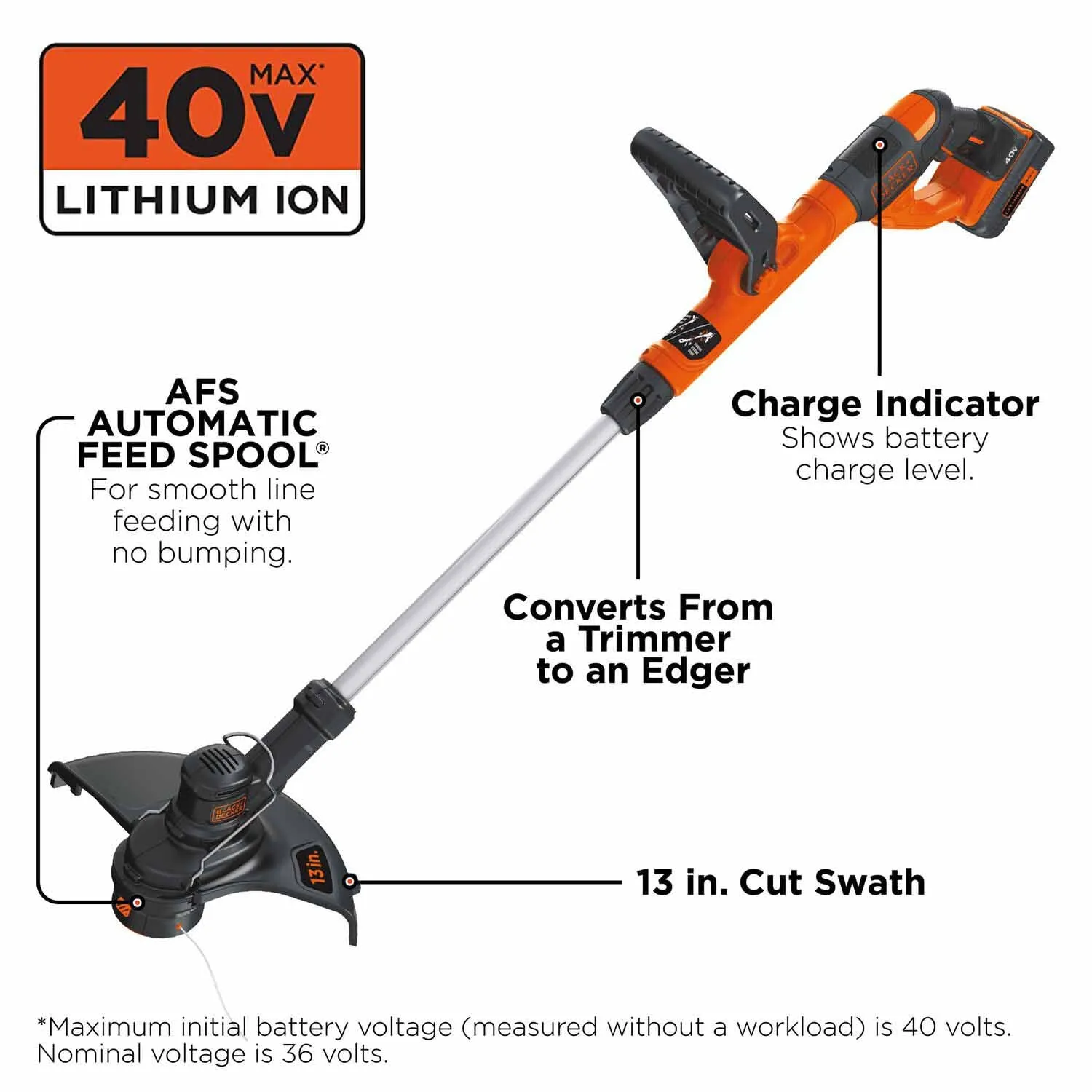 Black & Decker LST140C 40 V MAX Lithium String Trimmer