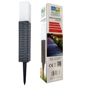 Black Rattan Solar Powered Garden Light Stake - 26cm