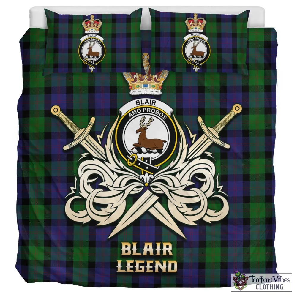 Blair Tartan Bedding Set with Clan Crest and the Golden Sword of Courageous Legacy