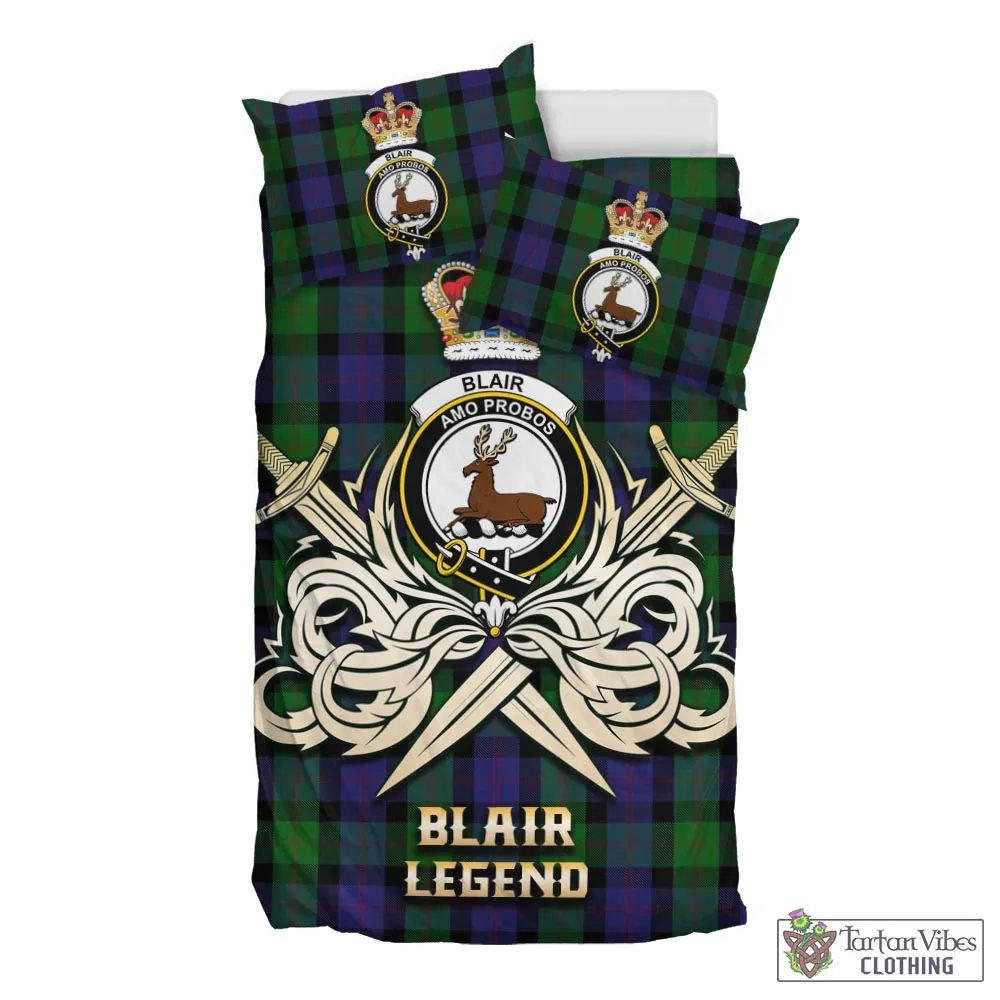 Blair Tartan Bedding Set with Clan Crest and the Golden Sword of Courageous Legacy