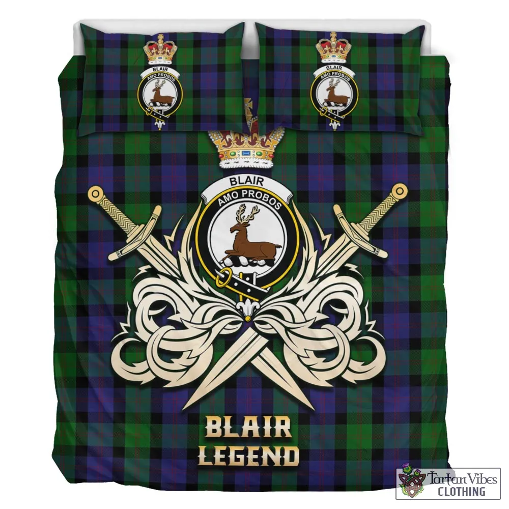 Blair Tartan Bedding Set with Clan Crest and the Golden Sword of Courageous Legacy