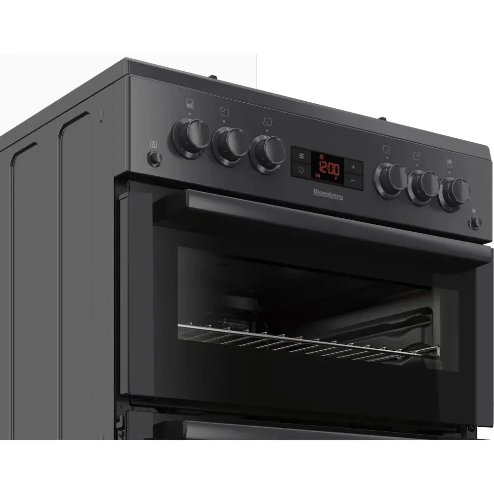 Blomberg GGN65N 60cm Double Oven Gas Cooker with Gas Hob - Anthracite