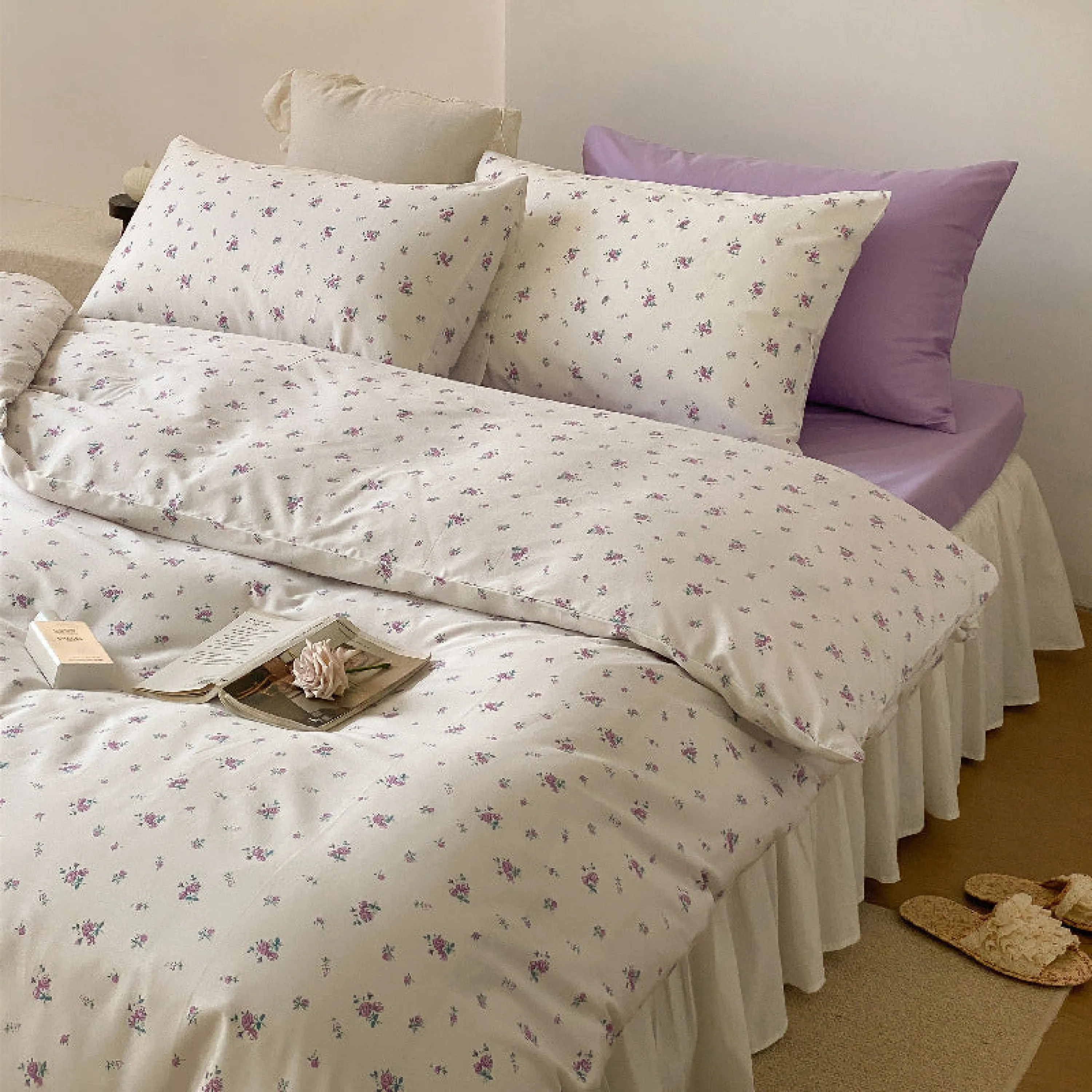 Blossom Floral Bedding Set / Cream Pink