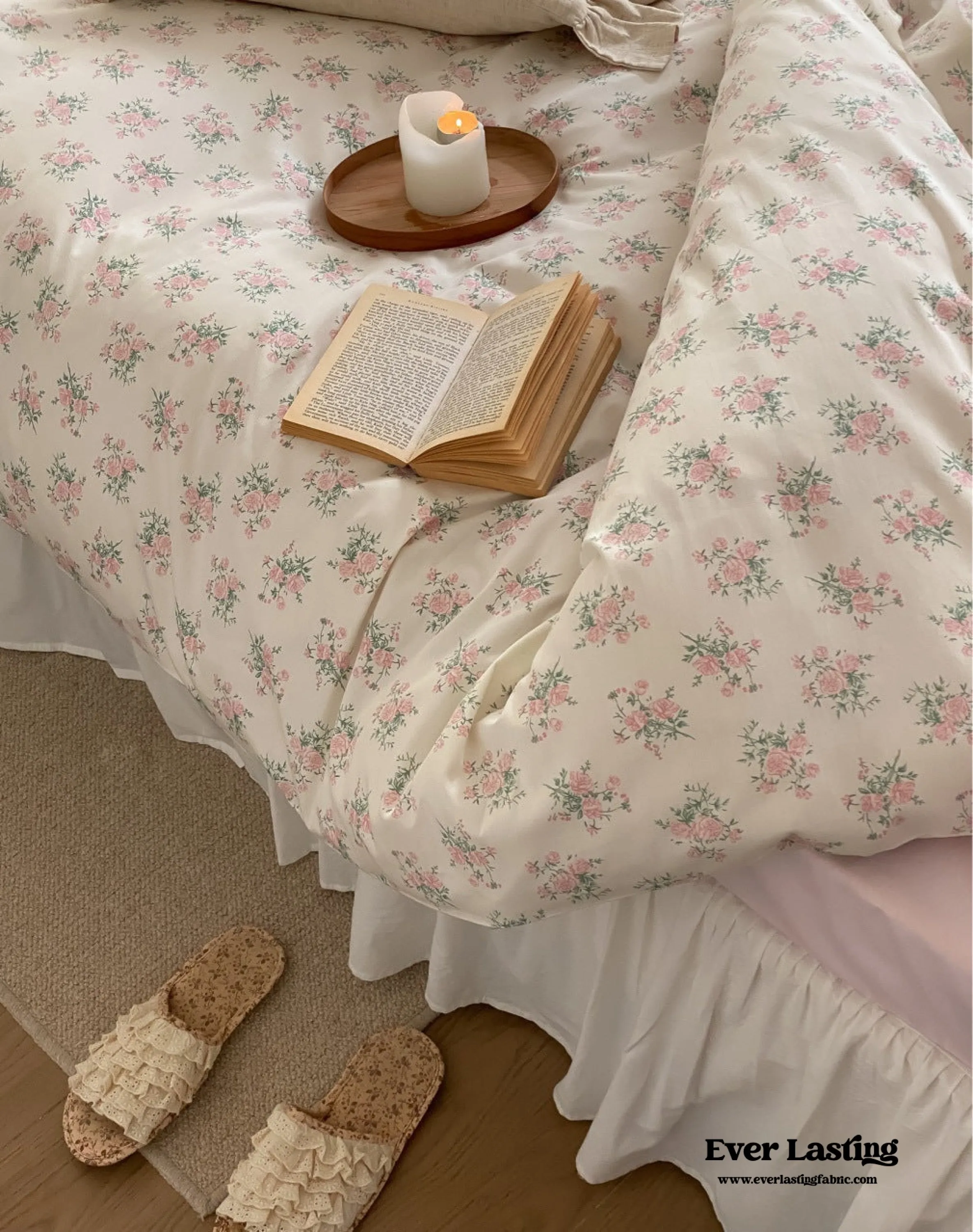 Blossom Floral Bedding Set / Cream Pink