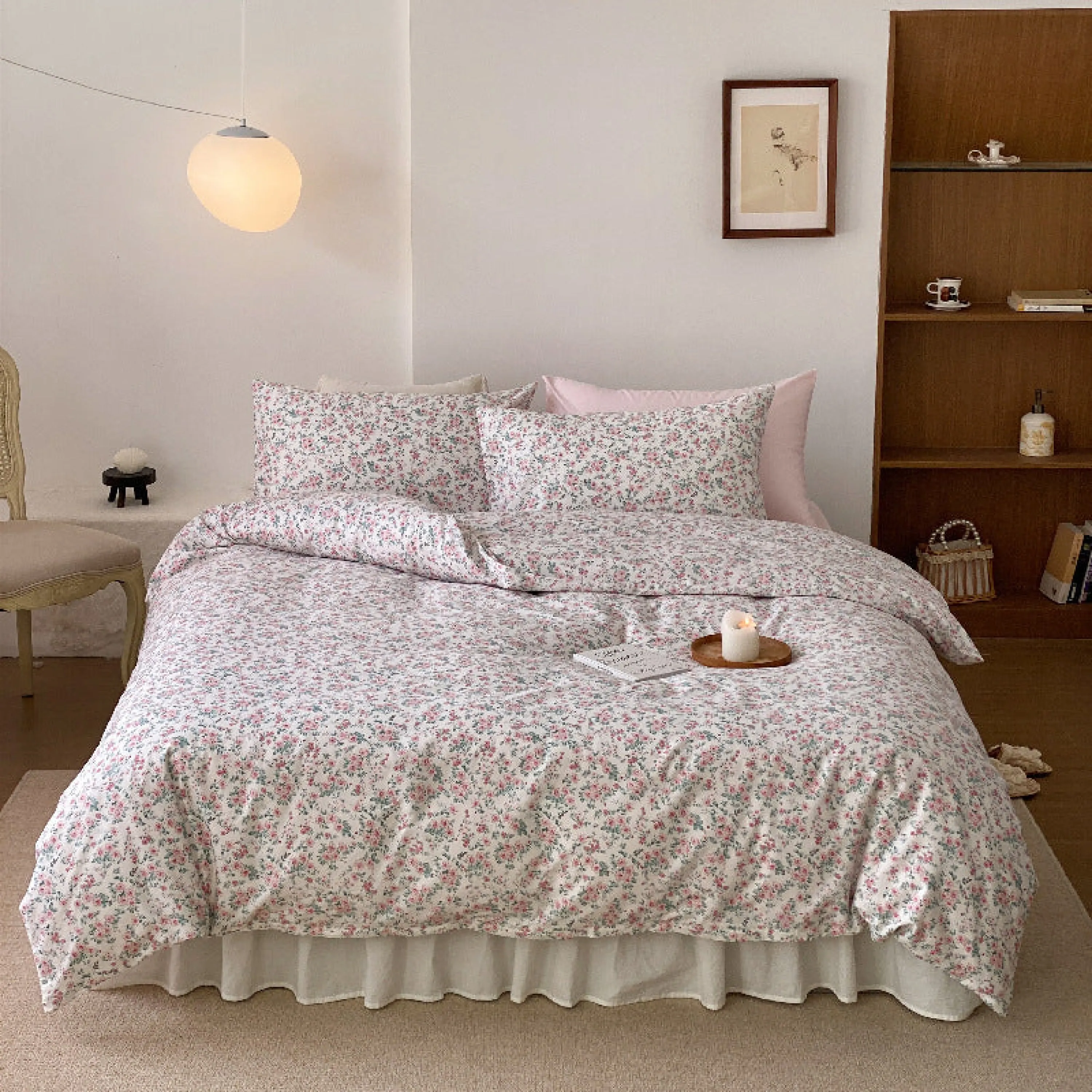 Blossom Floral Bedding Set / Cream Pink